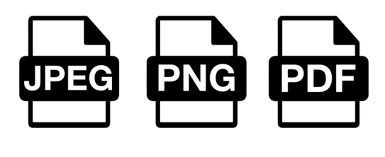 JPEG, PNG, and PDF icons 
