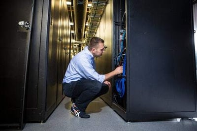 IT Technician working on cloud server