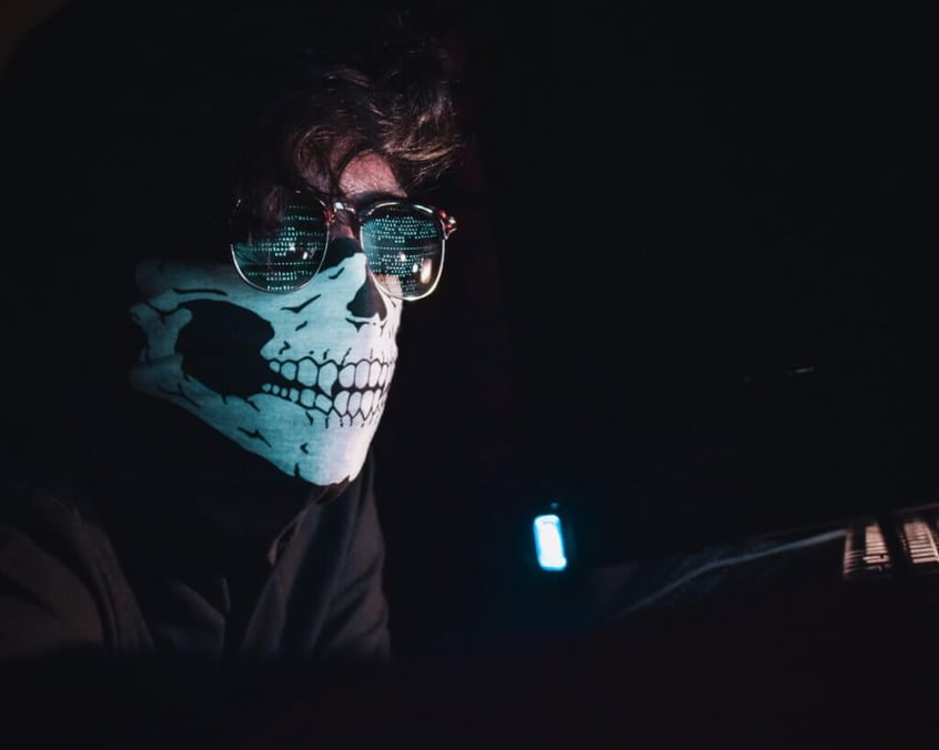 hacker staring at screen
